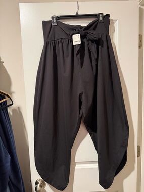 Free People Black Wide-Leg Tie-Waist Harem Pants 🔥 Size L
